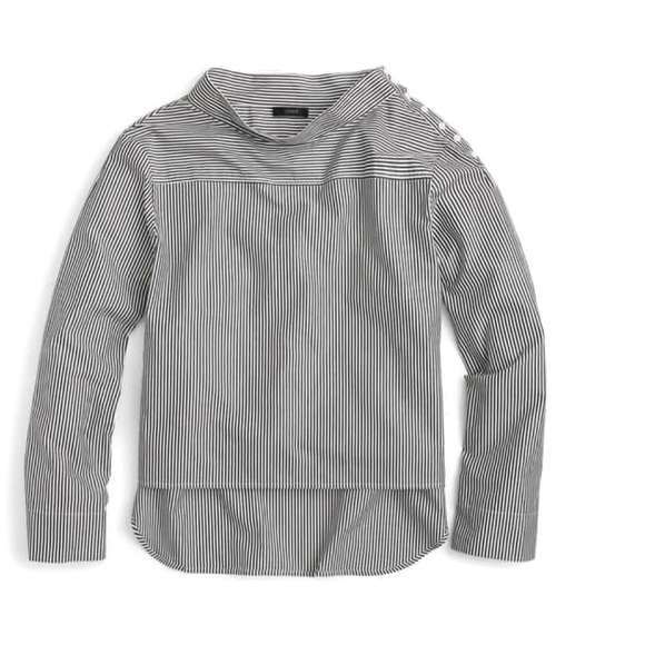 Funnel Neck Stripe Shirt - Picture 1 of 3